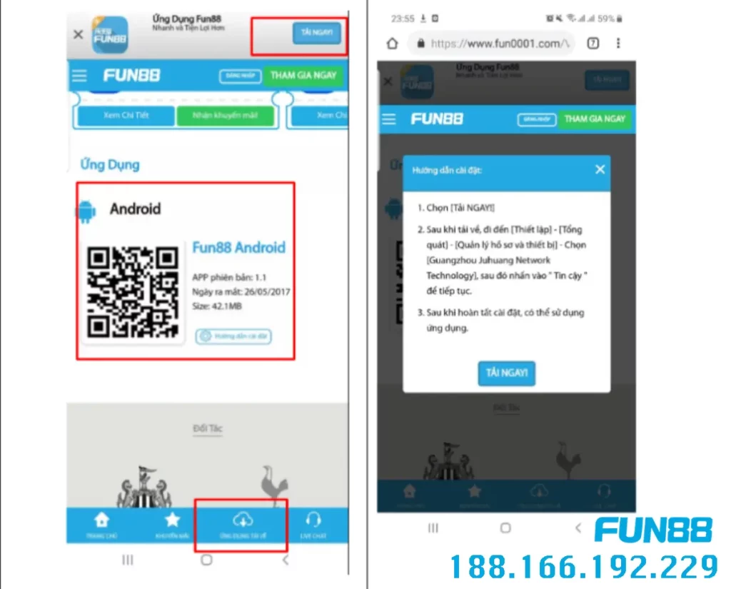 Fun88 trên android 