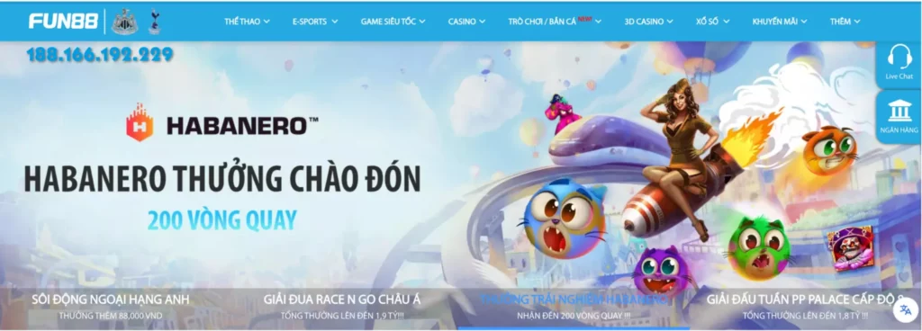 cập nhật link vào Fun88