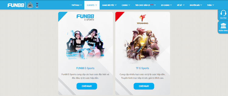 Sảnh chơi Fun88 eSports