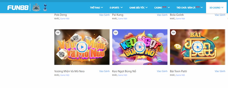 Chọn game Vương Miện và Mỏ Neo