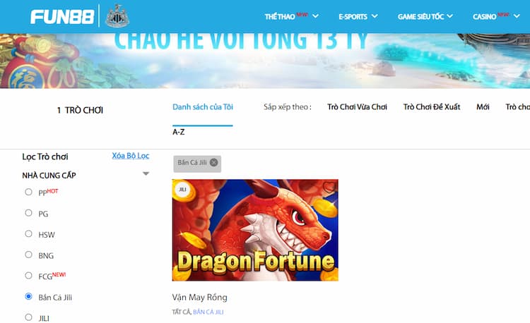 Tìm game Vận May Rồng